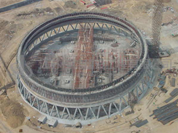 冷却塔基础、人字柱及环梁部分