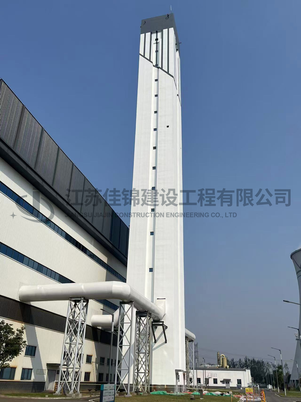 锡东烟气净化烟道维修及烟囱外立面防腐施工